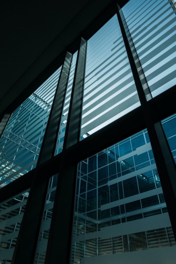 Abstract windows of building