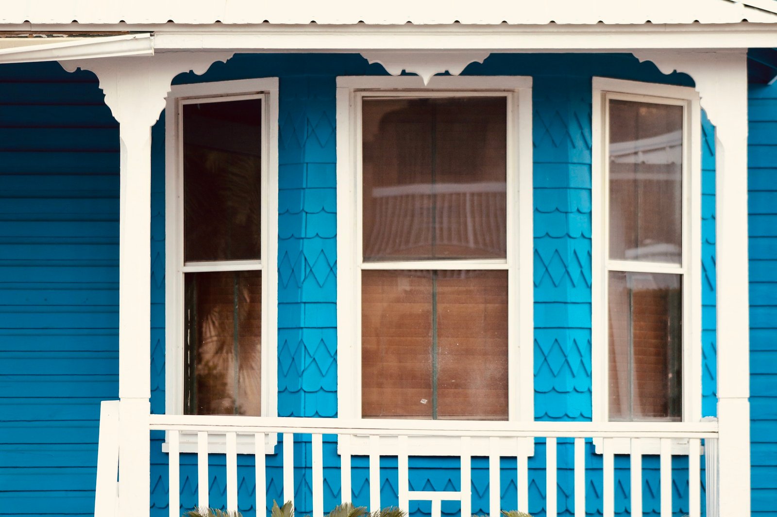 Blue home and windows